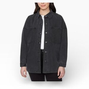 Hudson Ladies' Denim Shirt Jacket  Women's Black OVERSIZE DENIM JACKET Size XXL